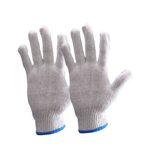 Cotton Gloves Light Blue Rim, 021 (17.2)