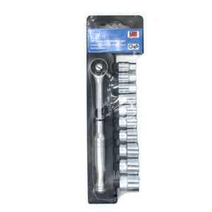Socket Set 3/8"x11pcs, 9-21mm; Taiwan