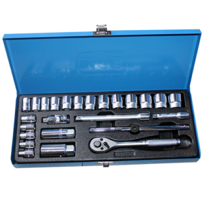 Socket Set 3/8"x25pcs, 6-24mm; Taiwan